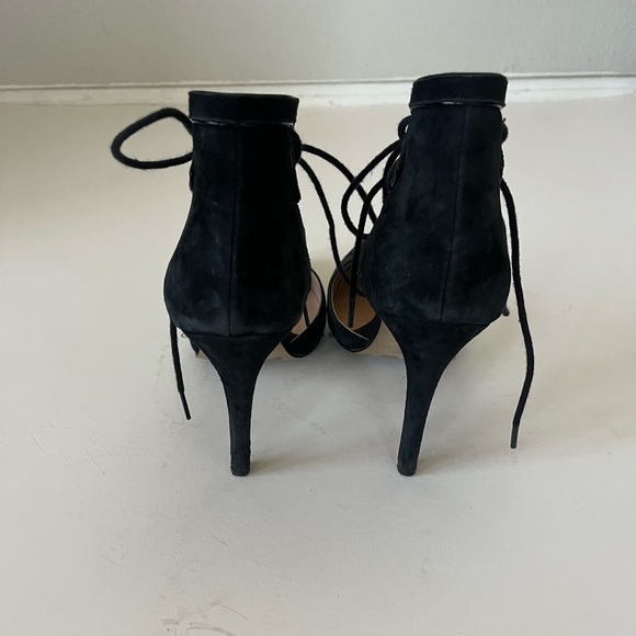 Jessica Simpson Cena Lace Up Black Suede Pointy Toe Heels Women's Size 8 - Picture 4 of 14